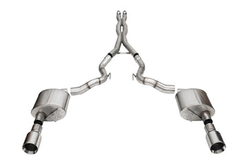 Corsa 24+ Ford Mustang GT Conv. Xtreme Cat-Back Ex. Sys. 3.0in Dual Rear Ex w/4.5in StraightCut Tips