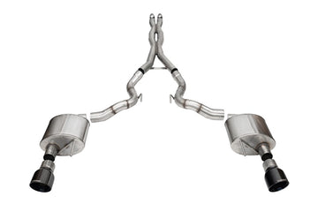 Corsa 24+ Frd MustangGT Conv Xtreme Cat-Back Ex.Sys 3.0in Dual Rear Ex w/4.5in Blk PVD ProSeries Tip