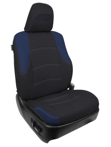 PRP 11-24 Toyota 4Runner Front Seat Covers (Pair) - Black/Navy Blue