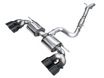 AWE Tuning MK8 Volkswagen Golf R 3in Touring Edition Quad Exhaust - Diamond Black Tips