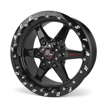 Race Star 93 Truck Star 17x9.50 6x5.50bc 6.125bs Rueda negra brillante - Beadlock único