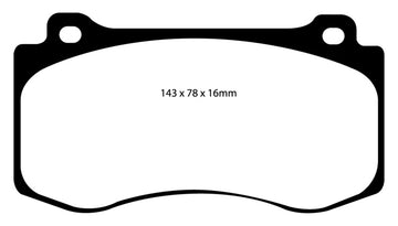 EBC 05-10 Chrysler 300C 6.1 SRT8 Pastillas de freno delanteras Redstuff