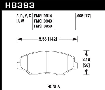 Pastillas de freno delanteras Hawk Acura/Honda HPS Street