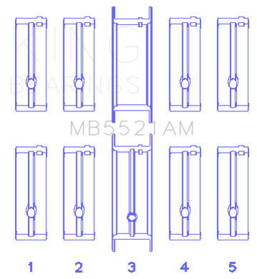 King Engine Bearings Chrysler 2.2L Main Bearing Set