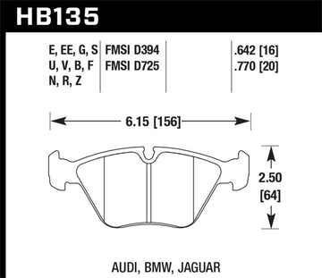 Pastillas de freno delanteras Hawk 91-93 BMW M5/95-02 DTC-70 Race