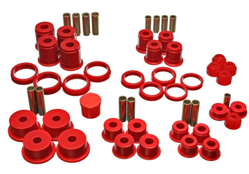 Energy Suspensión 84-01 Jeep Cherokee/Wagoneer/Comanche Juego de bujes maestros Hyper-Flex rojos