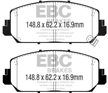 Pastillas de freno delanteras EBC 16+ Acura ILX 2.4 Redstuff