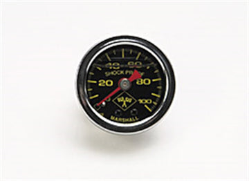 Medidor de presión de combustible Russell Performance de 100 psi, carcasa cromada con cara negra (lleno de líquido)