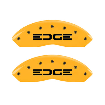 MGP 4 Caliper Covers Engraved Front & Rear Edge Yellow Finish Black Char 2008 Ford Edge