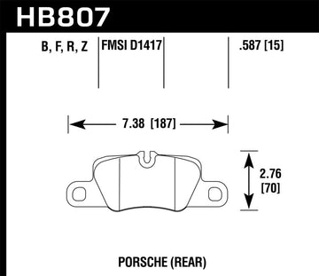 Pastillas de freno traseras Hawk 2014 Porsche 911 HPS 5.0