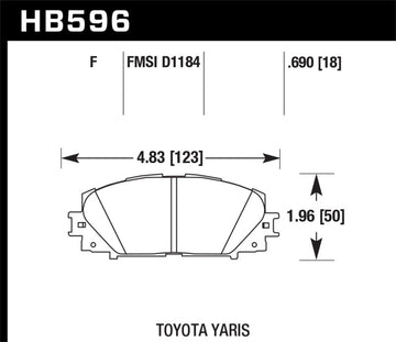 Pastillas de freno delanteras Hawk 07-16 Toyota Yaris HPS 5.0