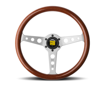 Momo Indy Steering Wheel 350 mm - Mahogany Wood/Brushed Spokes