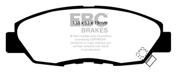 Pastillas de freno delanteras EBC 97 Acura CL 2.2 Redstuff