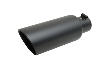 Gibson Punta redonda de doble pared con corte en ángulo - 4 pulgadas de diámetro exterior/2,5 pulgadas de entrada/12 pulgadas de longitud - Cerámica negra