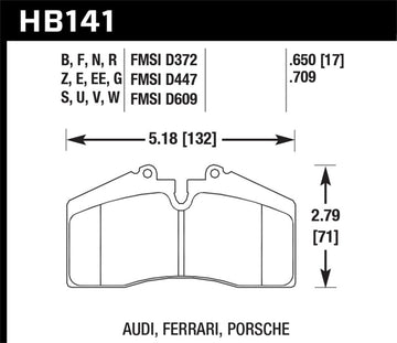 Pastillas de freno Hawk Audi/Porsche traseras y ST-40 HP+ Street