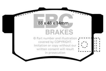 EBC 01-03 Acura CL 3.2 Pastillas de freno traseras Greenstuff