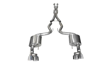 Corsa 18-19 Ford Mustang V8 5.0L 3 pulgadas Cat-Back doble salida trasera con puntas Pro-Series pulidas de 4 pulgadas