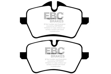 EBC 07-14 Mini Hardtop 1.6 Turbo Cooper S Pastillas de freno delanteras Redstuff