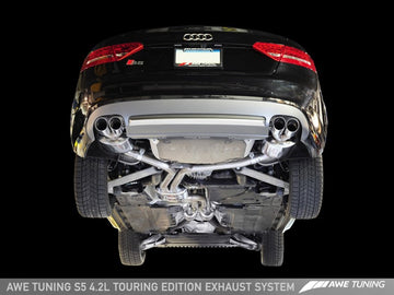 Sistema de escape AWE Tuning Audi B8 S5 4.2L Touring Edition - Puntas plateadas pulidas