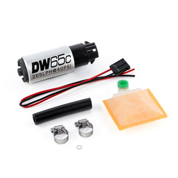 Bomba de combustible compacta para tanque DeatschWerks 265 LPH con clips y kit de instalación universal