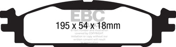 EBC 11+ Ford Explorer 2.0 Turbo 2WD Pastillas de freno delanteras Greenstuff