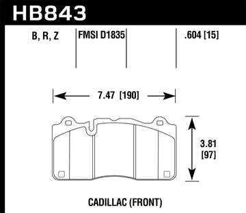 Pastillas de freno delanteras Hawk 2018 Chevrolet Camaro ZL1 HPS 5.0
