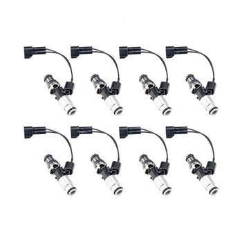 Injector Dynamics ID1050X Inyectores Adaptador de 14 mm (gris) Adaptador superior inferior (plateado) (juego de 8)