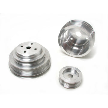 BBK 85-97 GM Truck 305 350 Kit de polea de transmisión - Aluminio ligero CNC Billet (3 piezas)