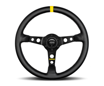 Momo MOD07 Steering Wheel 350 mm -  Black Leather/Black Spokes/1 Stripe