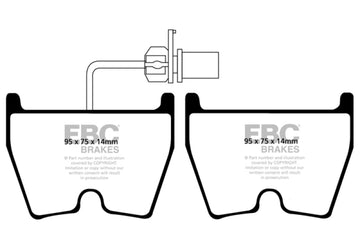 EBC 06-09 Audi RS4 4.2 (rotores de hierro fundido) Pastillas de freno delanteras Redstuff