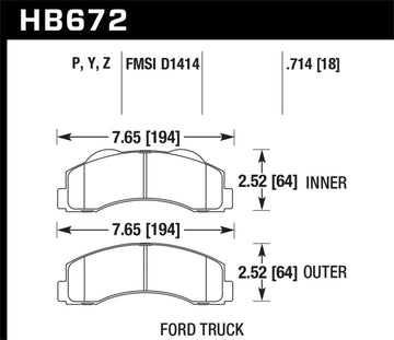 Pastillas de freno delanteras Super Duty Hawk 10-14 Ford F-150