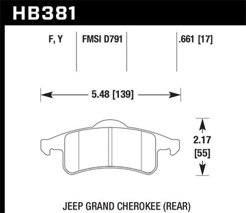 Pastillas de freno traseras Hawk 99-04 Jeep Grand Cherokee LTS Street
