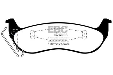 EBC 03+ Ford Crown Victoria 4.6 Pastillas de freno traseras Redstuff