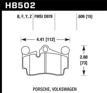 Pastillas de freno traseras Hawk Porsche / Volkswagen HPS Street