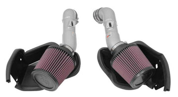 K&amp;N 14-15 Infiniti Q50 3.7L V6 Entradas de Ram cortas Dual Silver Typhoon