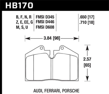 Hawk 79-99 Porsche 911 / 86-95 Porsche 928 / 86-94 Porsche 944 Turbo DTC-60 Pastillas de freno traseras de carrera