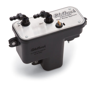 Edelbrock Sistema de combustible Módulo de sumidero de combustible universal Tanque de sumidero de combustible ajustable solo 255 LPH