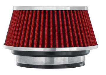 Filtro de aire cónico ajustable Spectre de 2-1/2 pulgadas. Alto (se adapta a tubos de 3 pulg./3-1/2 pulg./4 pulg.): rojo