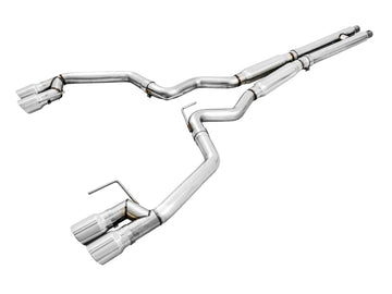 AWE Tuning 2018+ Ford Mustang GT (S550) Cat-Back Exhaust - Track Edition (Quad Chrome Silver Tips)