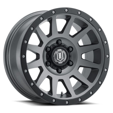 ICON Compresión 17x8.5 6x135 6mm Offset 5in BS 87.1mm Rueda de titanio de diámetro