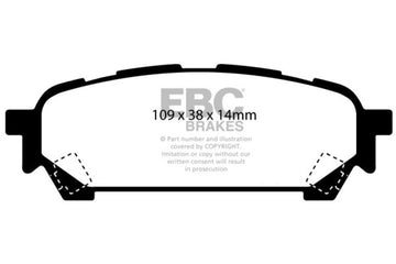 Pastillas de freno traseras EBC 04-06 Saab 9-2X 2.0 Turbo Redstuff