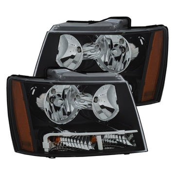 ANZO 2007-2014 Chevrolet Tahoe/Suburban Crystal Faros delanteros negros