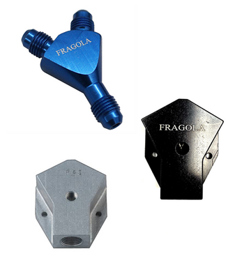 Conector en Y Fragola -10AN entrada macho x -8AN salidas macho negro