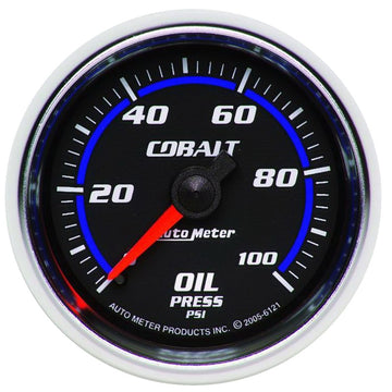 Autometer Cobalt 52mm 100 PSI Manómetro de presión de aceite mecánico