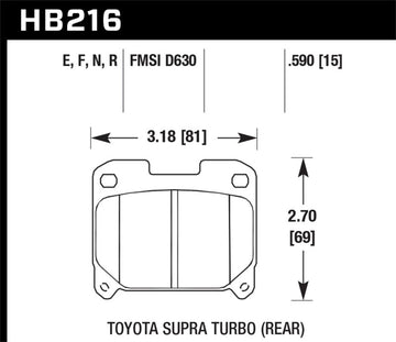 Pastillas de freno traseras Hawk 93-98 Toyota Supra TT HPS 5.0 Street