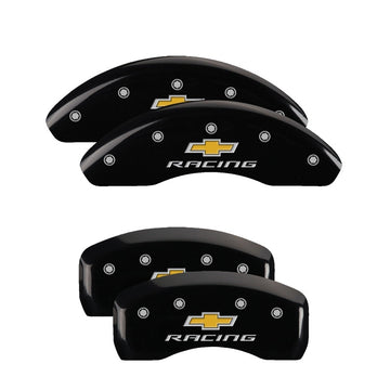 Cubiertas de pinza MGP 4 grabadas delanteras y traseras Impala Acabado en negro plata ch