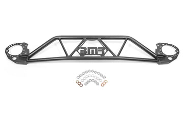 BMR 15-20 Ford Mustang Soporte de torre de puntal con diseño de tubo doble delantero - Hammertone negro
