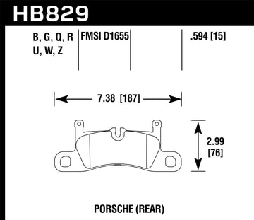 Pastillas de freno traseras Hawk 12-17 Porsche 911 Performance Ceramic Street