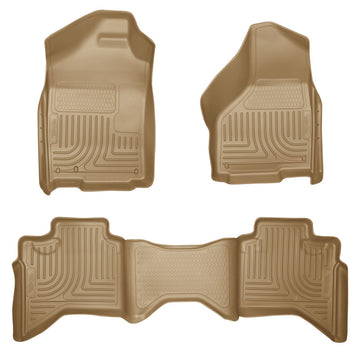 Husky Liners 03-08 Dodge Ram 1500/2500/3500 Quad Cab WeatherBeater Combo Revestimientos de piso color canela
