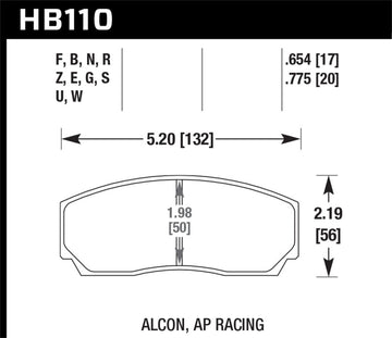 Hawk AP Racing CP3307/CP5040-5S4/(Essex) CP5200 (SC250) Caliper Blue 9012 Pastillas de freno de carrera
